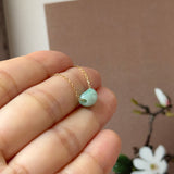 A-Grade Natural Moss On Snow Jadeite Jelly Bean Pendant No.172788