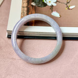 62.4mm A-Grade Lavender Green Jadeite Modern Round Bangle No.152131