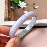 62.4mm A-Grade Lavender Green Jadeite Modern Round Bangle No.152131