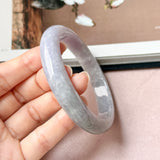 62.4mm A-Grade Lavender Green Jadeite Modern Round Bangle No.152131