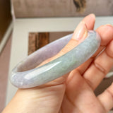62.4mm A-Grade Lavender Green Jadeite Modern Round Bangle No.152131