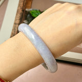 62.4mm A-Grade Lavender Green Jadeite Modern Round Bangle No.152131