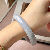 62.4mm A-Grade Lavender Green Jadeite Modern Round Bangle No.152131