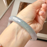 62.4mm A-Grade Lavender Green Jadeite Modern Round Bangle No.152131
