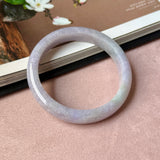 60mm A-Grade Lavender Green Jadeite Modern Round Bangle No.152130