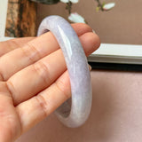 60mm A-Grade Lavender Green Jadeite Modern Round Bangle No.152130