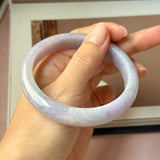 60mm A-Grade Lavender Green Jadeite Modern Round Bangle No.152130