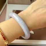 60mm A-Grade Lavender Green Jadeite Modern Round Bangle No.152130