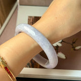 60mm A-Grade Lavender Green Jadeite Modern Round Bangle No.152130