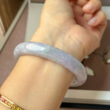 60mm A-Grade Lavender Green Jadeite Modern Round Bangle No.152130