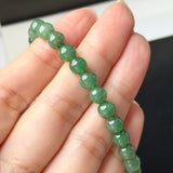 6.3mm A-Grade Natural Imperial Green Jadeite Beaded Bracelet No.190490