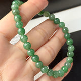 6.3mm A-Grade Natural Imperial Green Jadeite Beaded Bracelet No.190490