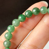 6.3mm A-Grade Natural Imperial Green Jadeite Beaded Bracelet No.190490