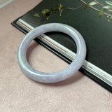 55.6mm A-Grade Natural Lavender Jadeite Traditional Round Bangle No.152830