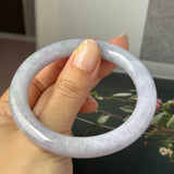 55.6mm A-Grade Natural Lavender Jadeite Traditional Round Bangle No.152830