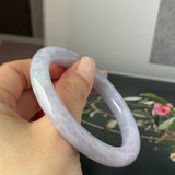 55.6mm A-Grade Natural Lavender Jadeite Traditional Round Bangle No.152830