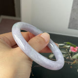 55.6mm A-Grade Natural Lavender Jadeite Traditional Round Bangle No.152830