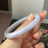 55.6mm A-Grade Natural Lavender Jadeite Traditional Round Bangle No.152830