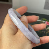 55.6mm A-Grade Natural Lavender Jadeite Traditional Round Bangle No.152830