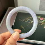 55.6mm A-Grade Natural Lavender Jadeite Traditional Round Bangle No.152830