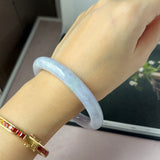 55.6mm A-Grade Natural Lavender Jadeite Traditional Round Bangle No.152830