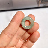 A-Grade Natural Bluish Floral Jadeite Bagel Piece No. 172668