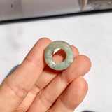 A-Grade Natural Bluish Floral Jadeite Bagel Piece No. 172668