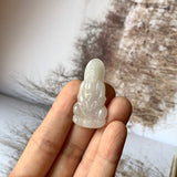 A-Grade Natural Lilac Yellow Jadeite Goddess of Mercy Pendant No.171460