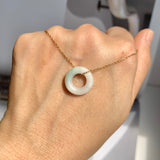 A-Grade Natural White Jadeite Bagel Piece No. 172669