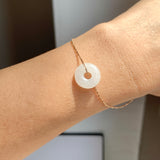 A-Grade Natural White Jadeite Bagel Piece No. 172670