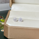 A-Grade Natural Pink Jadeite Donut Stud Earrings No. 180908