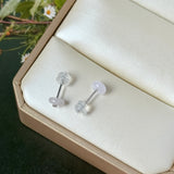 A-Grade Natural Pink Jadeite Donut Stud Earrings No. 180908