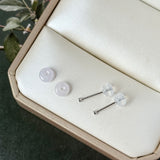 A-Grade Natural Pink Jadeite Donut Stud Earrings No. 180908