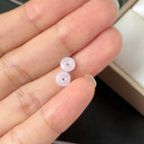 A-Grade Natural Pink Jadeite Donut Stud Earrings No. 180908
