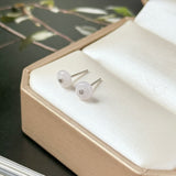 A-Grade Natural Pink Jadeite Donut Stud Earrings No. 180909