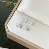 A-Grade Natural Pink Jadeite Donut Stud Earrings No. 180909