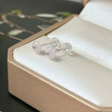 A-Grade Natural Pink Jadeite Donut Stud Earrings No. 180909