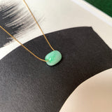 SOLD OUT: A-Grade Natural Moss On Snow Jadeite Barrel Pendant No.172248