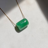 SOLD OUT: A-Grade Natural Imperial Green Jadeite Barrel No. 172676