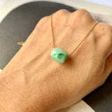 SOLD OUT: A-Grade Natural Moss On Snow Jadeite Barrel Pendant No.172248