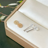 A-Grade Natural Osmanthus Floral Jadeite Donut Stud Earrings No. 180910