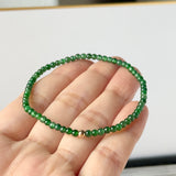 3mm Icy A-Grade Natural Imperial Green Jadeite Beaded Bracelet No.190492