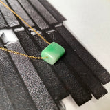 A-Grade Natural Moss On Snow Jadeite Barrel Pendant No.172250