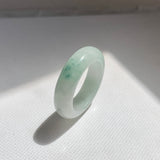 17mm A-Grade Natural Floral Jadeite Ring Band No.162520