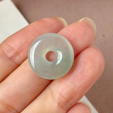 Icy A-Grade Natural Blue Green Jadeite Donut No.172789