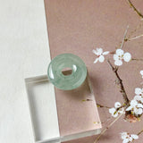 Icy A-Grade Natural Blue Green Jadeite Donut No.172790