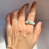 17mm A-Grade Natural Floral Jadeite Ring Band No.162520