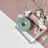 Icy A-Grade Natural Blue Green Jadeite Donut No.172791