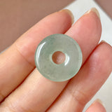 Icy A-Grade Natural Blue Green Jadeite Donut No.172791