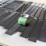 A-Grade Natural Moss On Snow Jadeite Square Barrel No.172251